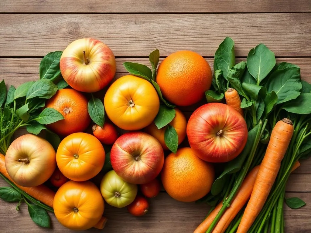 Premium fresh fruits and vegetables arrangement